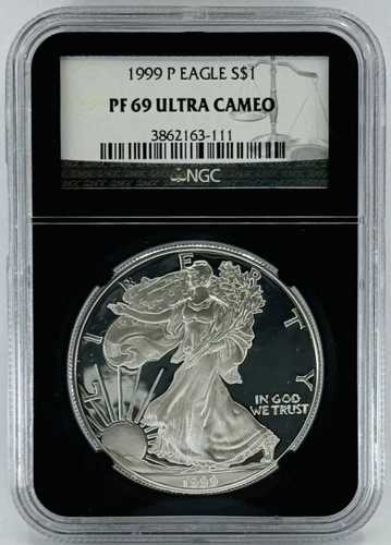 1999-P シルバーイーグル $1 NGC: PF 69 ウルトラカメオ #C600