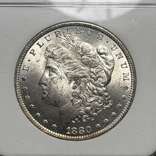 （1）ゴージャスなトーンのアンティーク1880-PモルガンシルバーダラーNGC MS63チョイスBU 45,045円