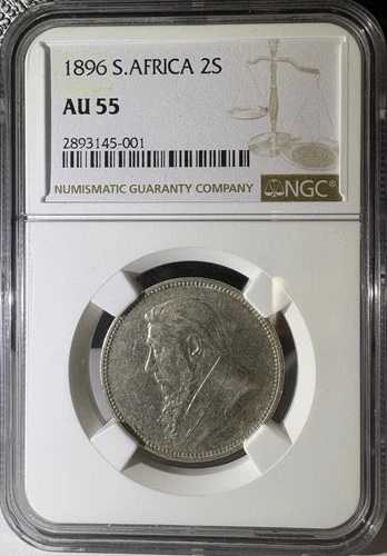 1896年 南アフリカ 2シリング NGC AU55 (001)