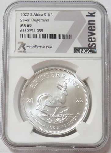 2022年 南アフリカ 1オンス クルーガーランド銀貨 NGC ミント ステート 69