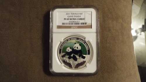 2011年 ツバル S$1 ジャイアントパンダ NGC PF69 UC シルバー 1オンス
