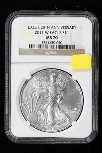 2011-W シルバーイーグル NGC MS70 25周年記念 3H6Y