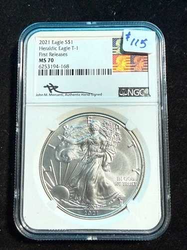 2021年 アメリカン シルバーイーグル タイプ1 ファーストリリース NGC MS 70 168