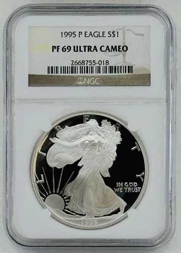 1995-P シルバーイーグル $1 NGC: PF 69 ウルトラカメオ #C771