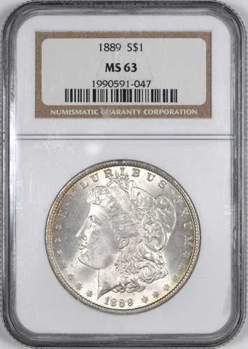 1889年 モルガン銀貨 1ドル - NGC MS63 -