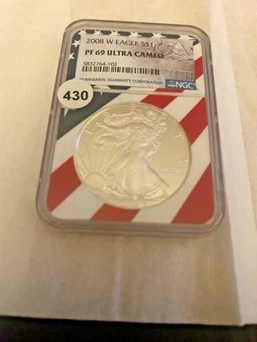 2008 W イーグル S$1 PF 69 ウルトラカメオ NGC フラッグラベル 45,045円