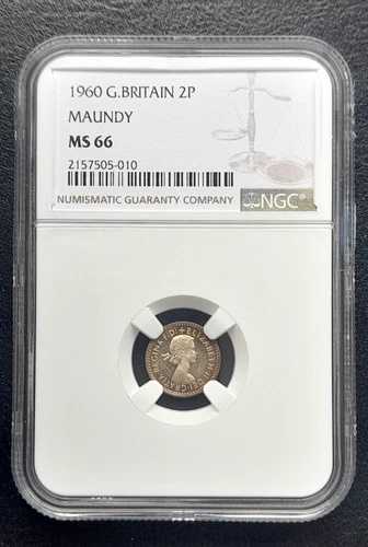 1960年 イギリス 聖別金 2ペンス エリザベス2世: NGC MS66