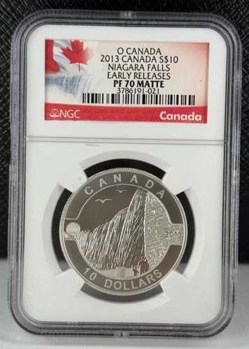 2013年カナダ10ドル銀貨 ナイアガラフォールズ NGC PF 70 マット アーリーリリース