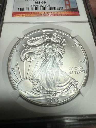 2013年 (S) 1ドル アメリカン シルバー イーグル NGC MS69 ER サンフランシスコ造幣局で鋳造