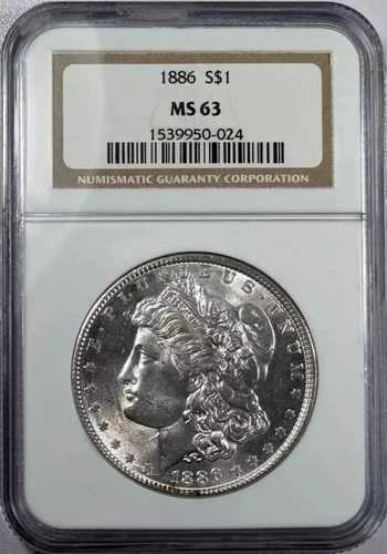1886年 P モルガン銀貨 NGC MS-63