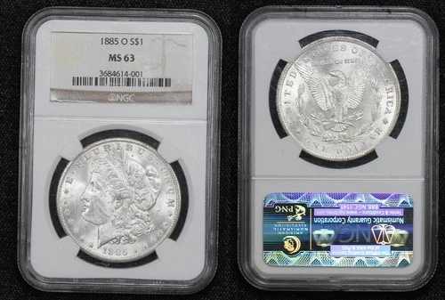 1885-O モルガン・ダラー NGC MS-63 5O4F