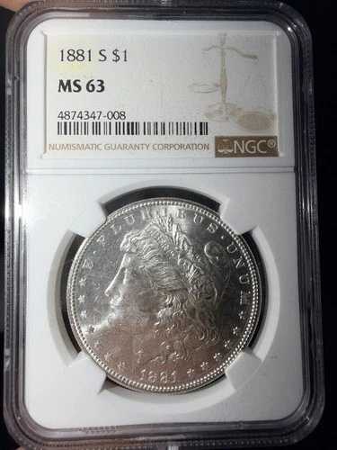 1881年-S $1 モーガンシルバードル MS63 NGC-