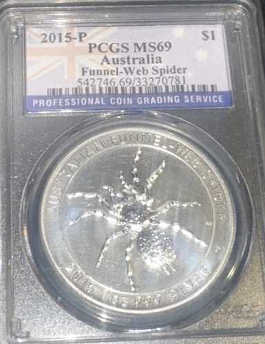 2015P オーストラリア S $1 ファネルウェブスパイダー NGC MS 69 コイン 1オンス シルバーコイン