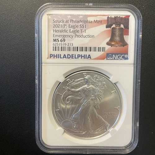 2021 P アメリカンシルバーイーグル NGC MS69 ヘラルディックイーグル T-1 緊急生産