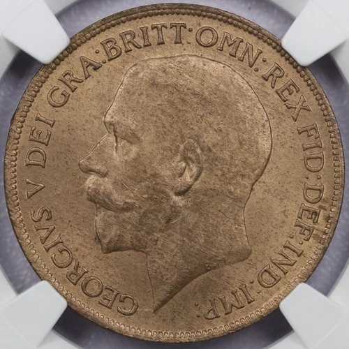 1921年 イギリス ペニー金貨 - NGC MS 64 RB