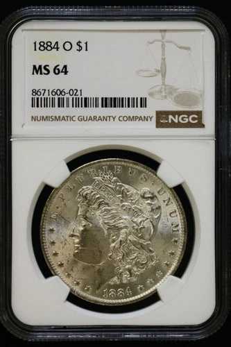 米国 1884-O モルガン銀貨 MS-64 NCG S8278