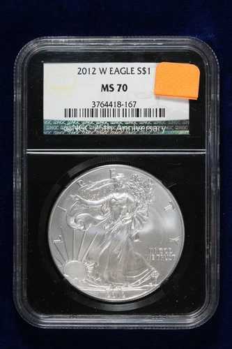 2012-W シルバーイーグル NGC MS 70 25周年記念 49JQ|WORLD RESOURCE【QUEEN店】