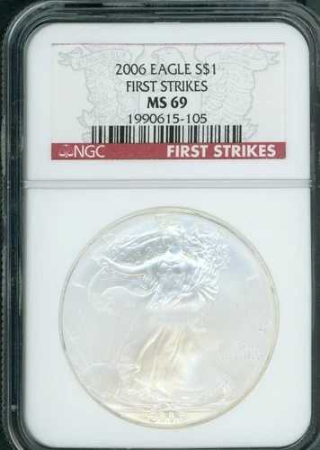 2006年 アメリカン シルバー イーグル ASE S$1 NGC MS69 ファースト ストライク FS