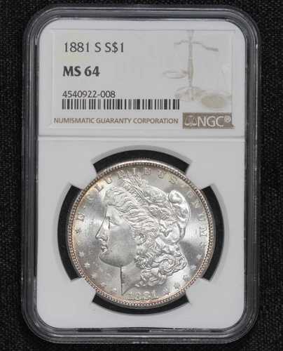 1881年-S モーガンドル NGC MS-64 23FP-