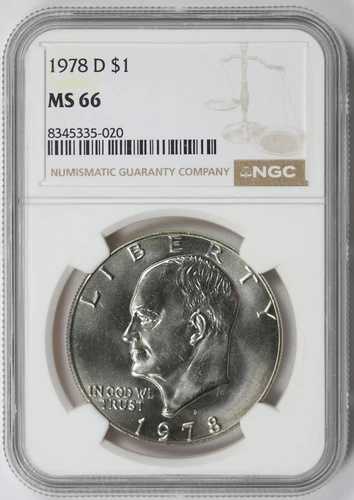 1978-D アイゼンハワー・アイク 銅ニッケルクラッド $1 MS 66 NGC