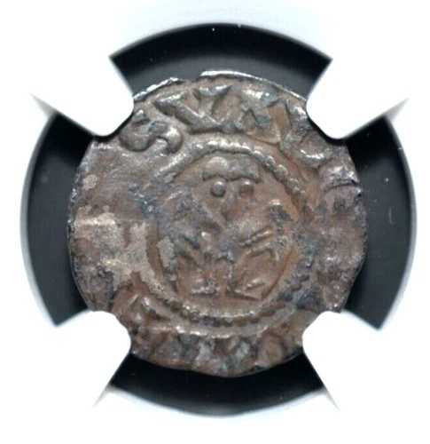 フランス・デニエ、西暦1100-1300年、ヴァランス、NGC認定、(198)
