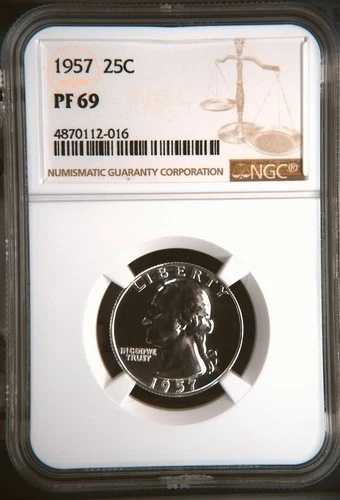 1957年 NGC プルーフ 69 ワシントン クォーター