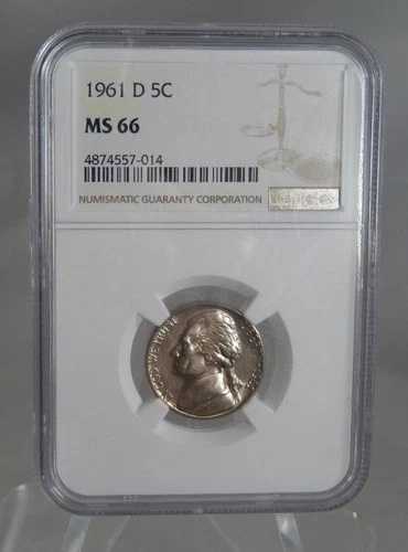 1961-D ジェファーソン ニッケル 5C NGC MS 66 ジェム アンク コイン SL086