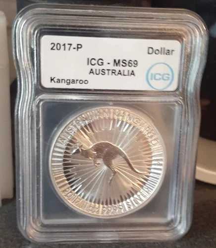 2017-P オーストラリアカンガルー 1オンス銀貨 ICG MS 69
