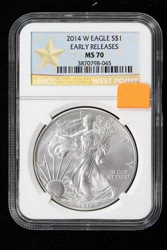 2014-W シルバーイーグル NGC MS70 早期リリース ウェストポイントペーパー 3WMI｜WORLD RESOURCE【QUEEN店】