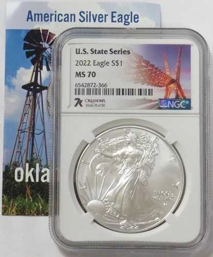2022 アメリカン シルバーイーグル オークラホマ 35/50 U.S. ステートシリーズ NGC MS 70｜WORLD RESOURCE【QUEEN店】