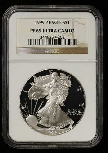 1999年 Pプルーフ シルバーイーグル NGC PF 69 ウルトラカメオ｜WORLD RESOURCE【QUEEN店】
