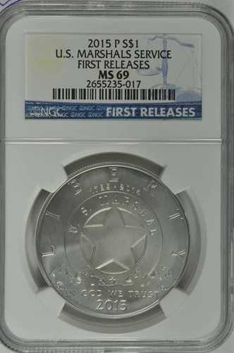 2015年 P マーシャル シルバー ドル $1 NGC MS69 初版