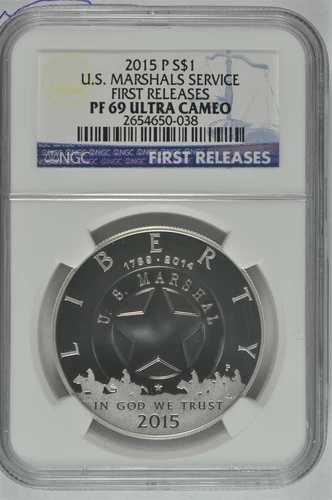 2015年 P マーシャル シルバー ドル $1 NGC PF69 初版