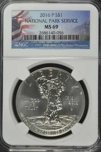 2016年 国立公園局100周年記念 未流通銀貨 NGC MS69-056 56,100円