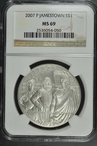 2007年 P ジェームズタウン 1ドル銀貨 400周年記念 NGC MS 69