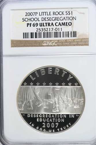 2007 P 人種差別撤廃 - リトルロック高校 - 現代コモンシルバーダラー NGC PF69 UCAM 56,100円