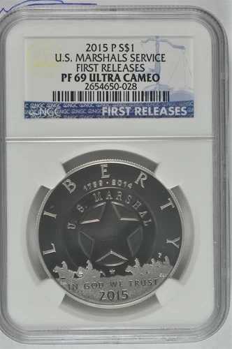 2015年 P マーシャル シルバー ドル $1 NGC PF69 初版