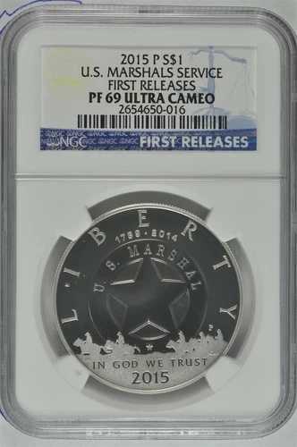 2015 P マーシャル シルバードル $1 NGC PF69 ファーストリリース-