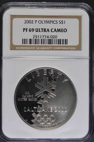 2002年 P 米国ソルトレイクオリンピック冬季大会 プルーフ銀貨 NGC PF69UCAM