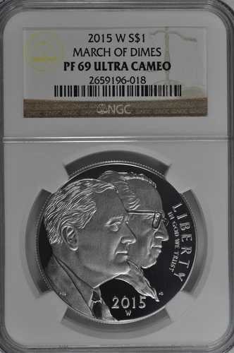 2015年 W マーチ・オブ・ダイムズ プルーフ銀貨 NGC PF69 UC ブラウンラベル 56,100円