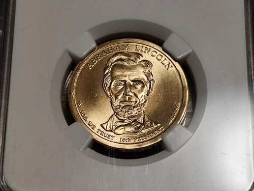 NGC MS67☆2010D アメリカ1ドル硬貨、第16代大統領