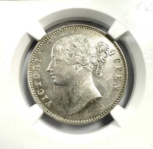 1840年インド - ヴィクトリア女王ヤングヘッド - 1ルピー（B&C）、ミントステート - NGC MS 61