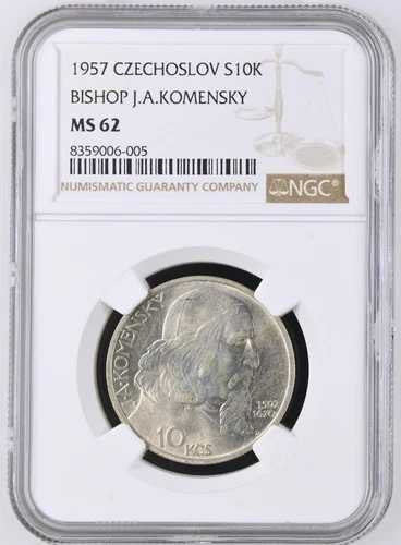 10 コルン 1957 コメンスキー、チェコスロバキア NGC MS62-