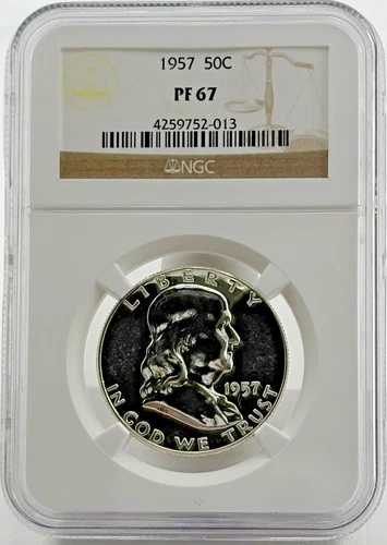 1957年フランクリンシルバーハーフダラーPF67 NGC|WORLD RESOURCE【QUEEN店】
