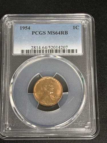 1954年 P リンカーンセント ウィート ペニー PCGS MS64RB UNC 1C-