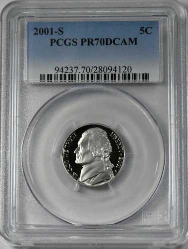 2001-S プルーフ ジェファーソン ニッケル PCGS PR70DCAM