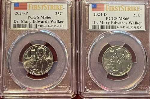 2024 P D ドクターメアリーエドワーズウォーカー クォーターセット PCGS MS66 ファーストストライク フラッグ コイン 2枚｜WORLD RESOURCE【QUEEN店】 21,164円