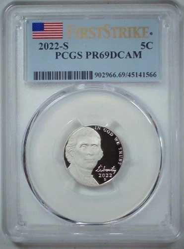 2022-S 5C ジェファーソンニッケル ファーストストライク PCGS PR69DCAM 24crc0503