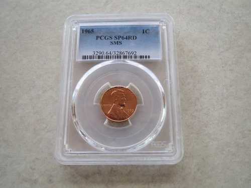 1965年 1C PCGS SP64RD SMS グレード リンカーン記念ペニー