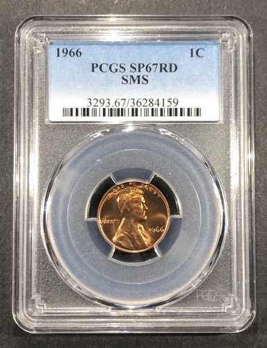 1966 SMS リンカーン記念セント PCGS SP-67 RD、3 点購入で 5 ドル割引!!